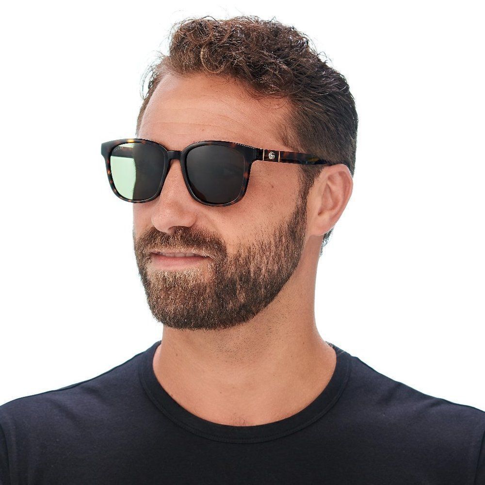 NEW GUCCI LOGO GG0637SK 002 Havana Green Square Men Sunglasses